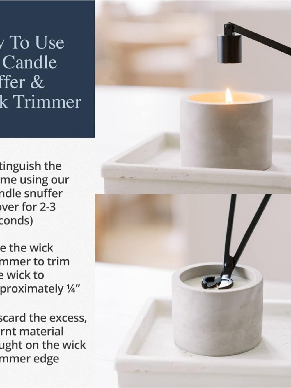 Candle Wick Trimmer and Candle Snuffer Accessory Set – Pick Your Color - Picture 5 of 7